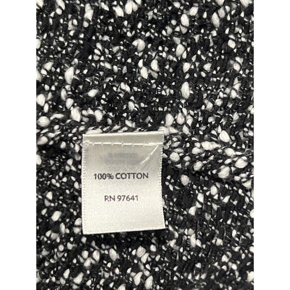 J.Jill Black/White Single Button Cardigan Size MP Petite Minimalist Cottage Easy - Picture 9 of 10